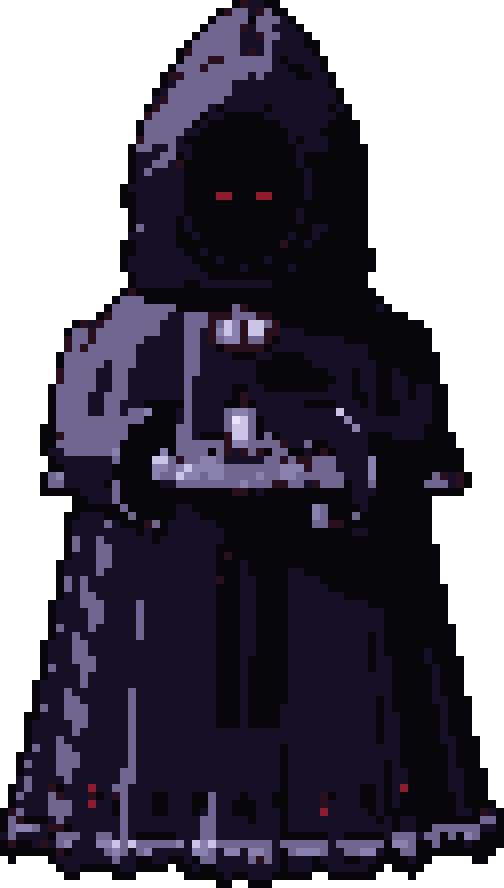 The cultist of the cave, holding a candle